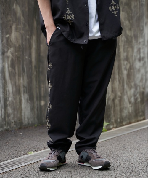 NO NEED（ノーニード） パンツ トロピカルキューバ刺繍 イージーパンツ