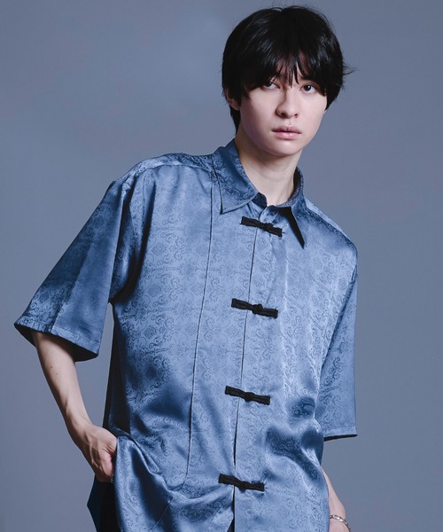 Ellno Loset（エルノロゼット） シャツ サテンチャイナシャツSS メンズ