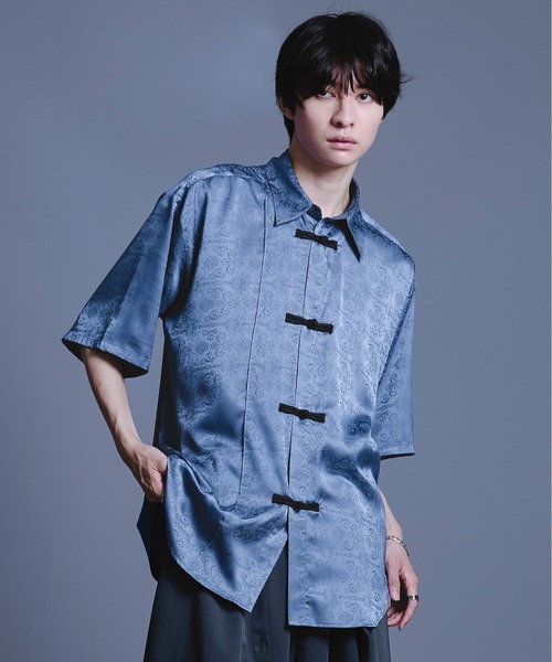 the virgins サテンチャイナシャツ Ellno Loset（エルノロゼット） シャツ サテンチャイナシャツSS メンズ