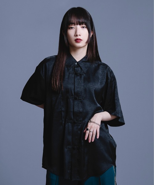 the virgins サテンチャイナシャツ Ellno Loset（エルノロゼット） シャツ サテンチャイナシャツSS メンズ