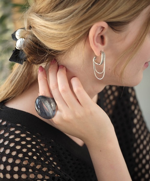 フープ ピアス ハングチェーンフープピアス レディース : ZOZOTOWN