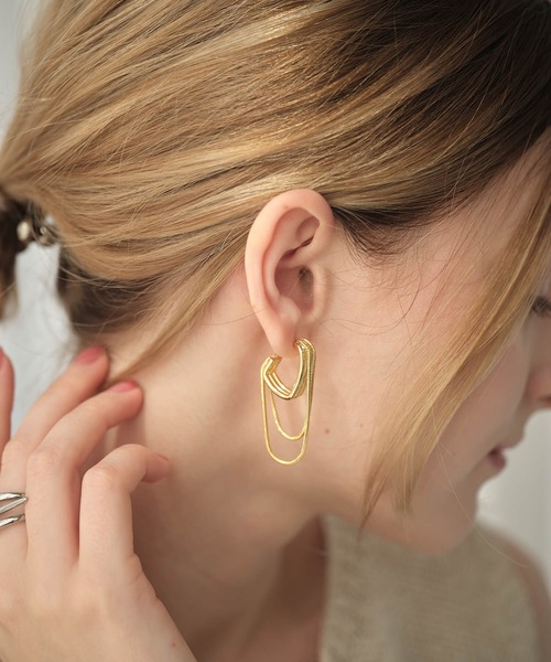 ピアス ハングチェーンフープピアス レディース : ZOZOTOWN Yahoo!店