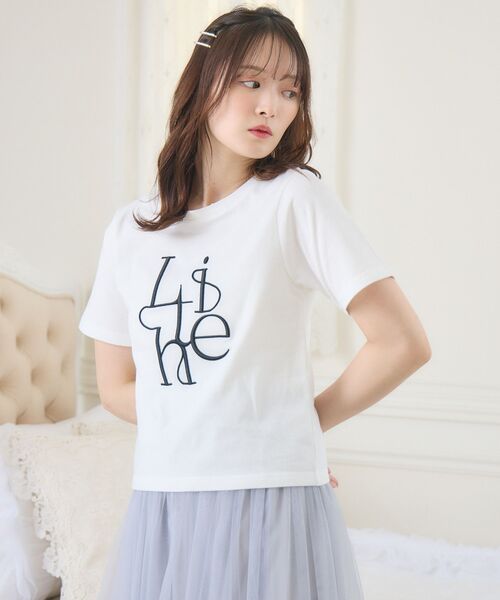 週末お休み前のSALE！チャコット　トップスMサイズ　新品未使用✨✨✨ Emsexcite tシャツ うねうねロゴ刺繍TEE レディース : ZOZOTOWN