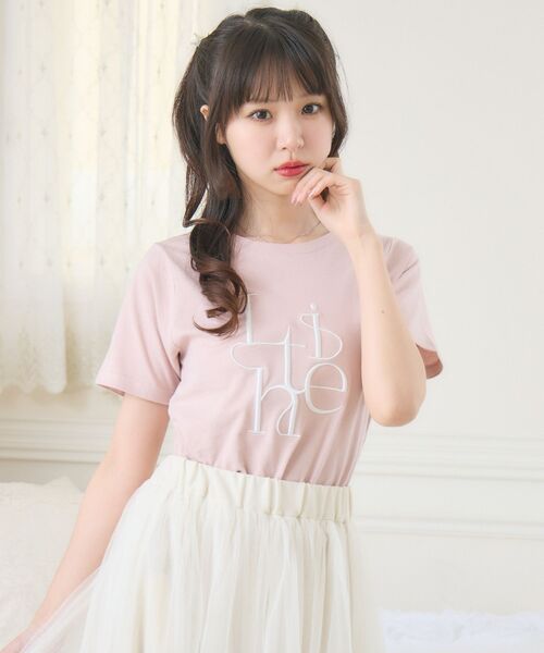 Emsexcite tシャツ うねうねロゴ刺繍TEE レディース : ZOZOTOWN
