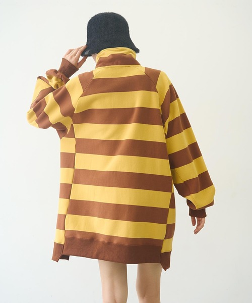 ミルクフェド STRIPED TUNIC SWEATSHIRT スウェット MILKFED.（ミルクフェド） トレーナー スウェット STRIPED TUNIC