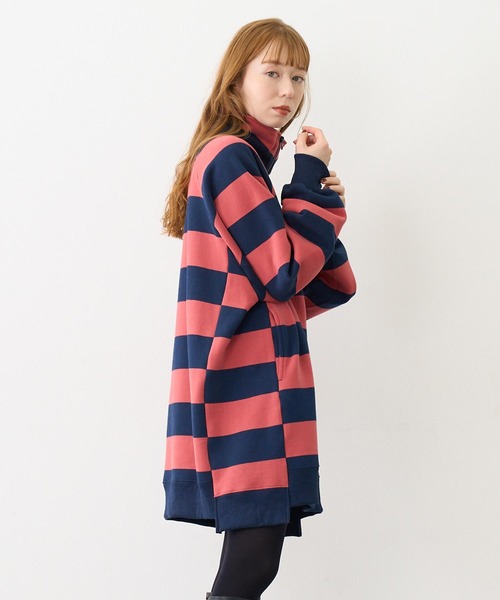 ミルクフェド STRIPED TUNIC SWEATSHIRT スウェット MILKFED.（ミルクフェド） トレーナー スウェット STRIPED TUNIC