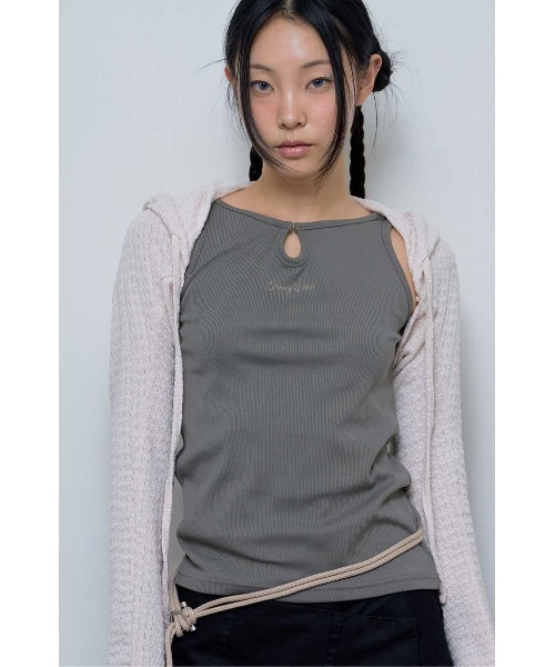 ニット セーター A'GEM/9 × .kom 「 FANCY CLUB/ファンシークラブ」 KNITTED HOOD BOLERO SET UP/ニ