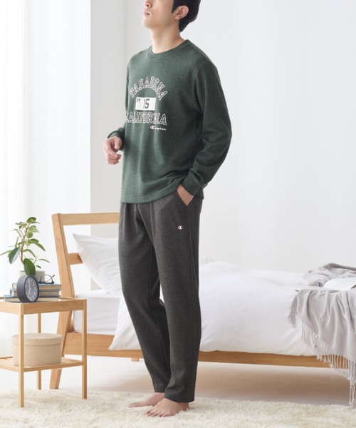 [チャンピオン] ルームウェア 長袖長パンツ ダンボールニット メンズ Champion（チャンピオン）の「【Champion】メンズ スウェットセットアップ 長袖長パンツ ダンボールニット（ルームウェア/パジャマ）」 -  WEAR ハル ちゃん スウェット 上下 パジャマ ズボンのみ トレーナー ザドーム パンツ L メンズ ルームウ メンズ パジャマ 大きいサ