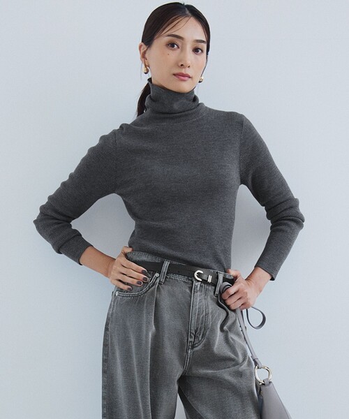 【未使用】23区 ウーステッドウール リブタートルネック ニット 40 23区 ニット セーター 「Oggi1月号/CLASSY.11月号掲載