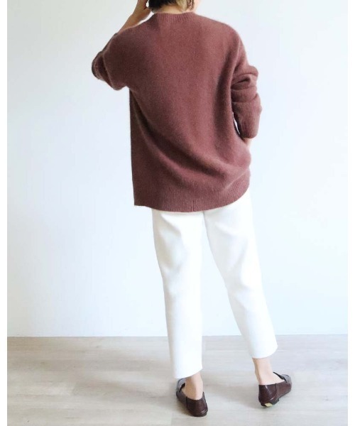 ニット セーター ベビーFOX混コンパクトクルーニット レディース