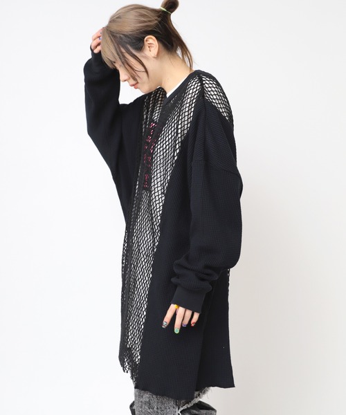 tシャツ M2385 メッシュ＆ワッフルプルオーバー レディース M2385 メッシュ&ワッフルプルオーバー(M ホワイト): トップス