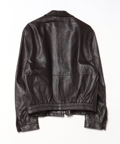 E.Z. BY ZEGNA ゼニア　レザージャケット ライダース　ブルゾン　L ZEGNA」 レザーブルゾン 50 ブラウン メンズ