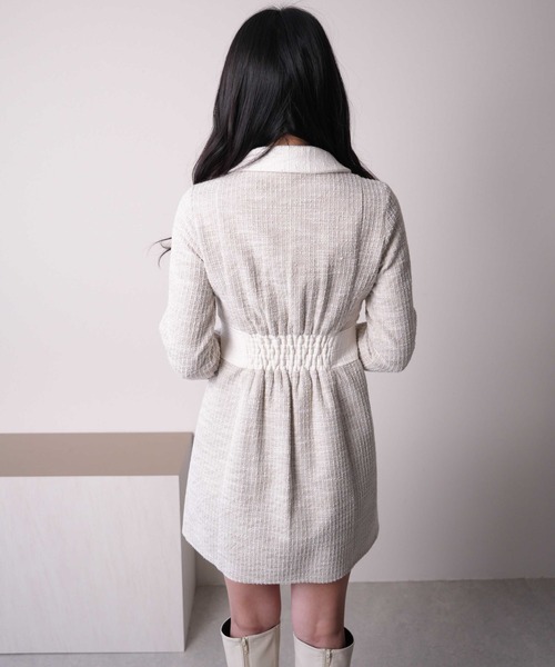 LIP SERVICE（リップサービス） ワンピース フロントZIPツイード
