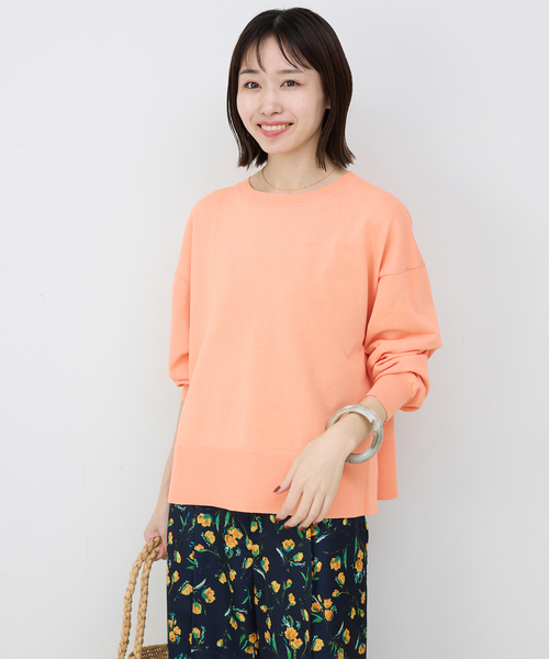 新品タグ付＊SLOBE IENA FROSTYCOTTONクループルオーバー 接触冷感/UV機能》FROSTYCOTTONクループルオーバー（ニット