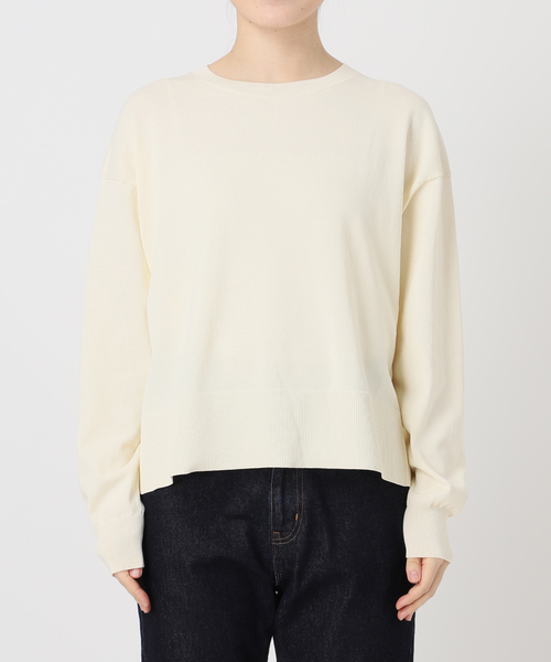 新品　SLOBE IENA ニット 紺　アイスコットン　綿　半袖ニット 新品 SLOBE IENA ニット 紺 アイスコットン 綿 半袖ニット