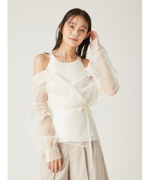 FRAY I.D ニット セーター カシュクールシャツレイヤードニット