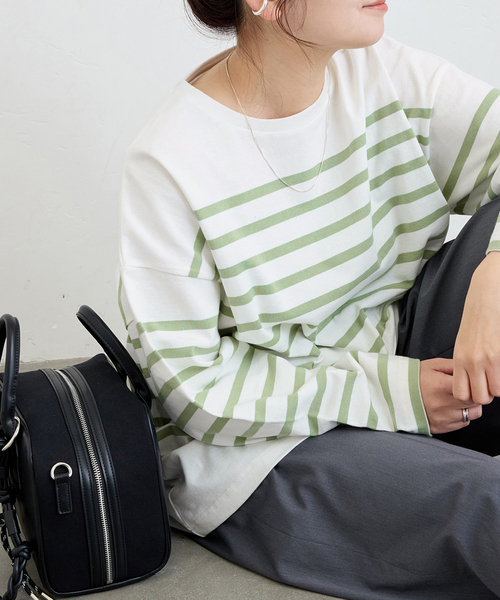 tシャツ 「追加」コットンボーダープルオーバー レディース