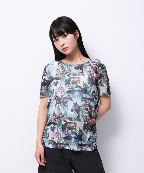 tシャツ HORSE” Yumi Matsushita シアートップス半袖 レディース メンズ