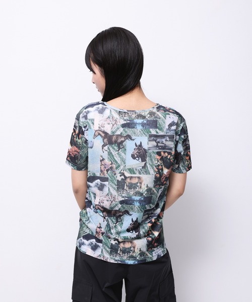 tシャツ HORSE” Yumi Matsushita シアートップス半袖 レディース