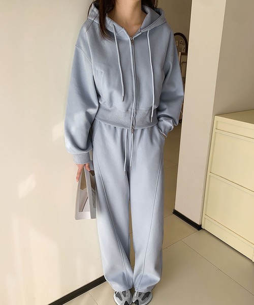 LOWO セットアップ スウェットパーカー カーブパンツ セットアップ