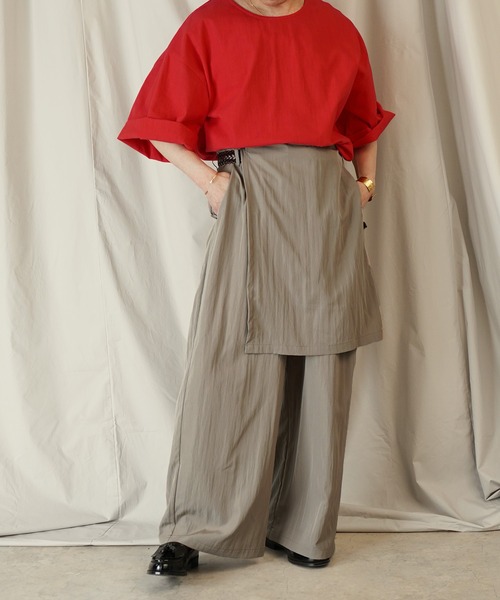 Aphlotus ワイドパンツ パンツ アシンメトリー レイヤード デザイン