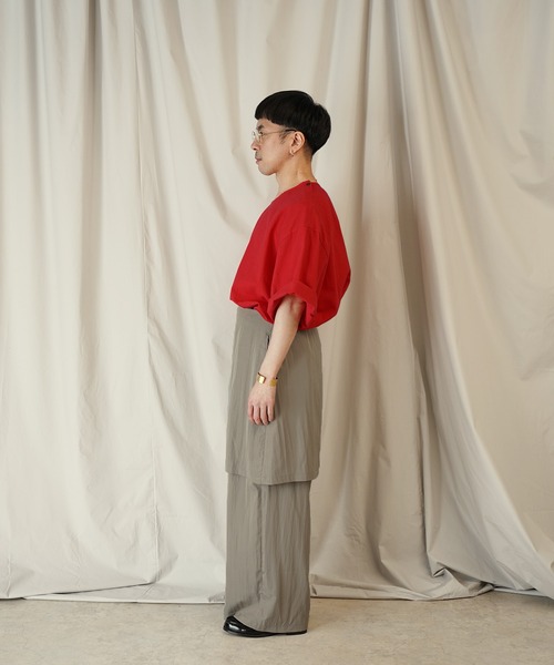 Aphlotus ワイドパンツ パンツ アシンメトリー レイヤード デザイン