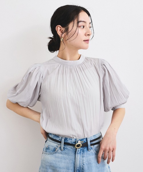 VIS（ビス） ブラウス シャツ 「2WAY」ビッグリボンハーフスリーブ