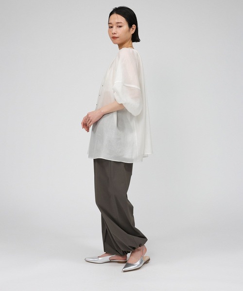 BABYLONE 2WAYチンツブラウス　ブラウン　新品　試着のみ BABYLONE ブラウス シャツ 2WAYチンツブラウス レディース