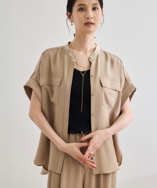 ROPE'（ロペ） ブラウス シャツ 半袖 「洗える・カセット服」バック