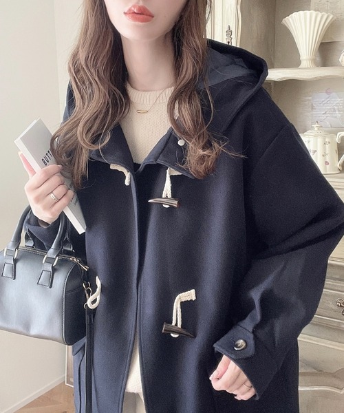moment+ ダッフルコート L ネイビー レディース : ZOZOTOWN Yahoo!店
