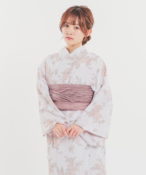 honeys キャミワンピース浴衣 兵児帯付き Honeys 浴衣 セパレート浴衣 3点セット（羽織り＋キャミ