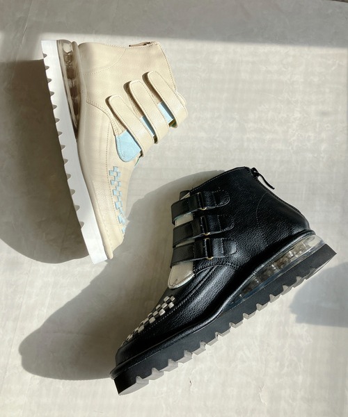 「ミライアルキ」 ショートブーツ 22.5cm ブラック レディース_画像4