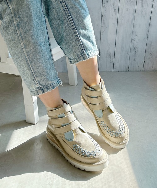 「ミライアルキ」 ショートブーツ 22.5cm ブラック レディース_画像6