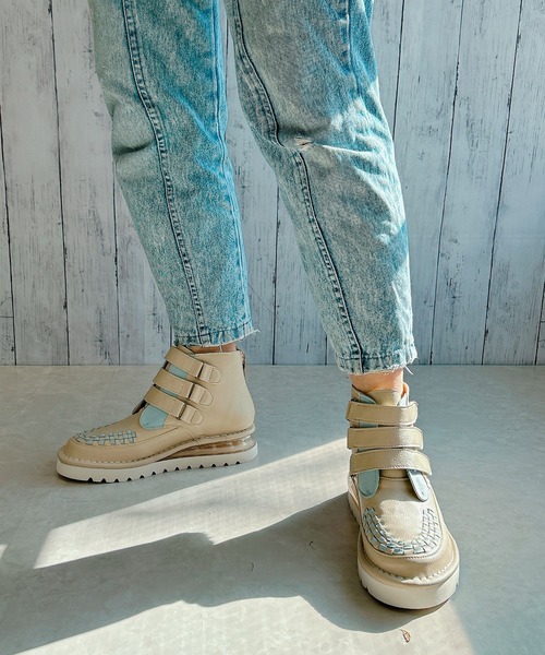 「ミライアルキ」 ショートブーツ 22.5cm ブラック レディース_画像7