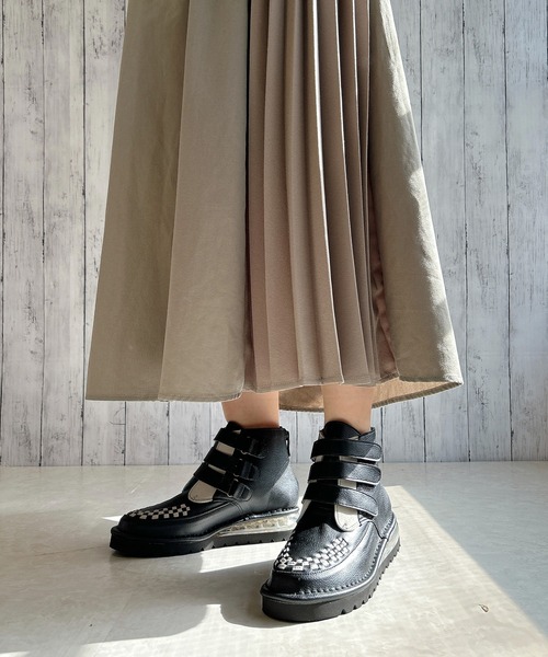 「ミライアルキ」 ショートブーツ 22.5cm ブラック レディース_画像8