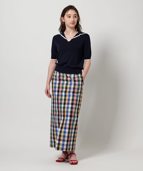 ≪Cider≫\tセーラーショート UNITED ARROWS ニット セーター スカラップ セーラーカラー