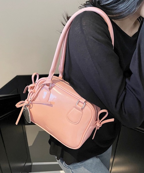 ブラックハンドバッグ リボン付き FREAK'S STORE ハンドバッグ 限定展開 ector/エクトル ector