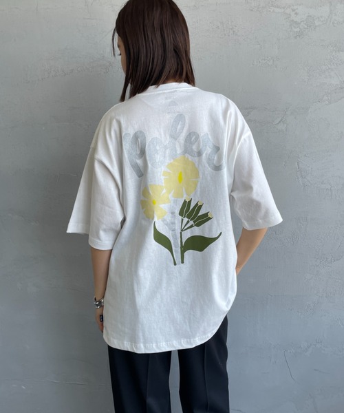 POLeR tシャツ 「POLeR/ポーラー」 別注 POPPY フラワーバック