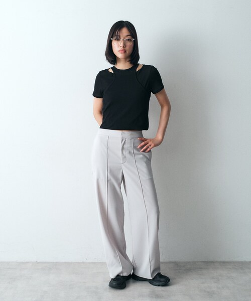 CODE A ワイドパンツ パンツ french twill easy trouser レディース