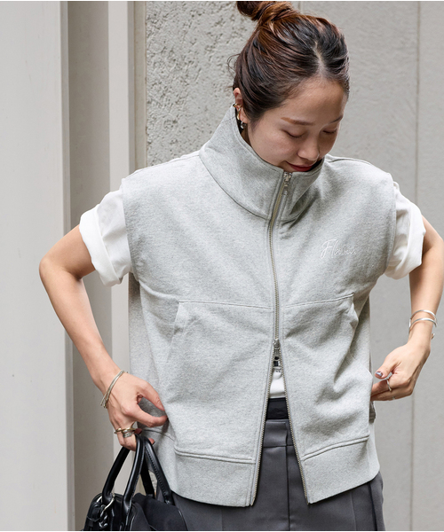 JOURNAL STANDARD ベスト ジレ OE裏毛ダブルジップベスト レディース