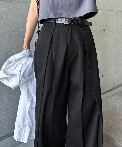 L'Appartement×AMERICANA*チノタックワイドパンツ*38 andme チノパン ツイルタックチノワイドパンツ レディース