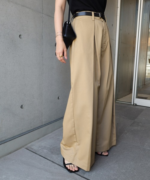 SOUMO ベージュ ワイドレッグチノパン 楽天市場】ワイドパンツ レディース パンツ チノパンツ 【即納
