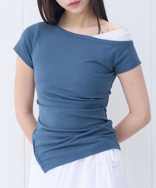tシャツ PLACE STUDIO／アンバランスレイヤードT レディース