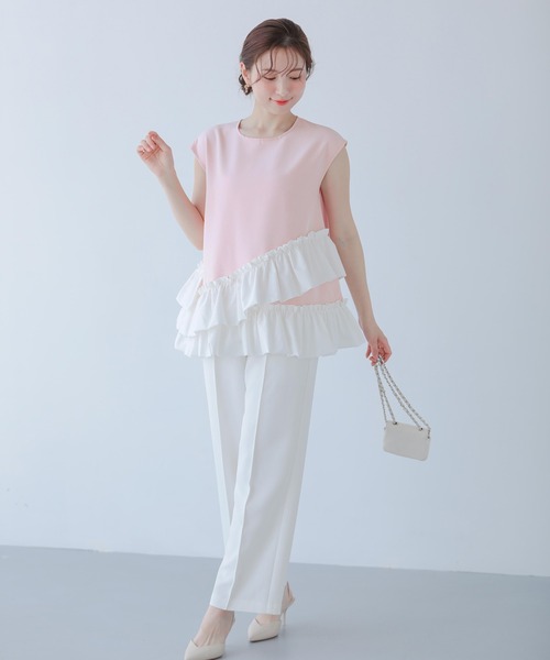 Fit more（フィットモア） アシンメトリーフリルトップス レディース