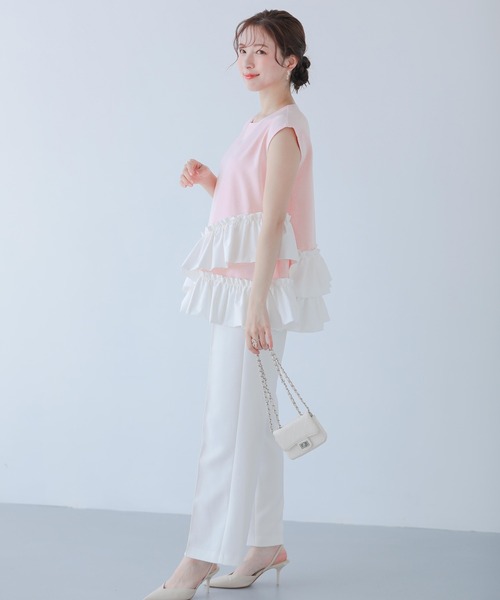 Fit more（フィットモア） アシンメトリーフリルトップス レディース