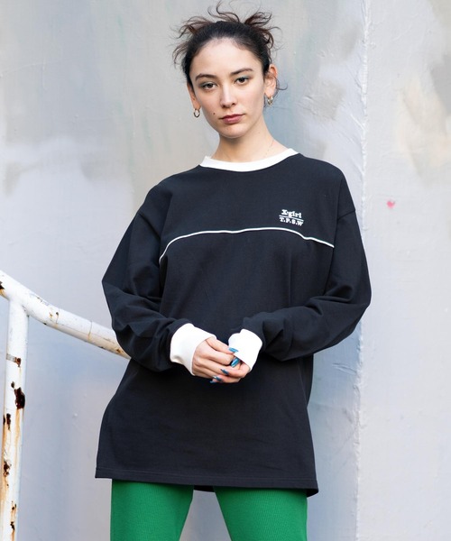 「X-girl」 長袖カットソー M ブラック レディース X-girl 「X-girl」 長袖カットソー M ブラック レディース