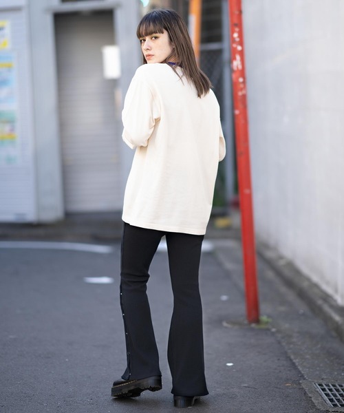 X-girl◆長袖カットソー/M/コットン/BLK/105243013011 X-girl 「X-girl」 長袖カットソー M ブラック レディース