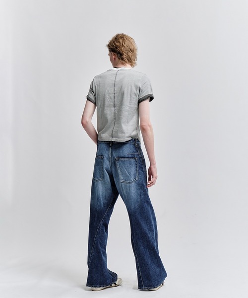 NVRFRGT ジーンズ 別注 3D TWISTED WIDE LEG FADED JEANS メンズ