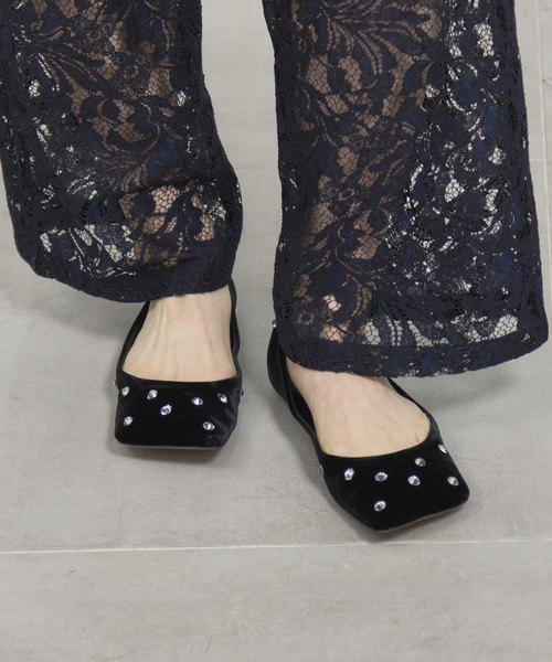 PIPPICHIC 別注 LINDA グリッターフラットパンプススクエア 美品♡ PIPPICHIC 別注 LINDA グリッターフラットパンプス