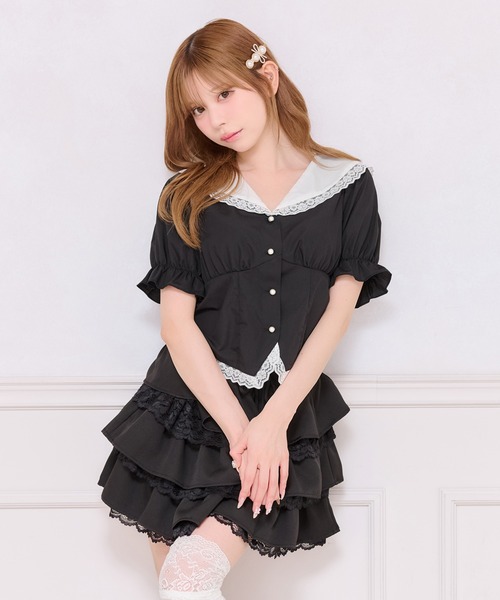 apres jour（アプレジュール） ブラウス シャツ 半袖 「French girly